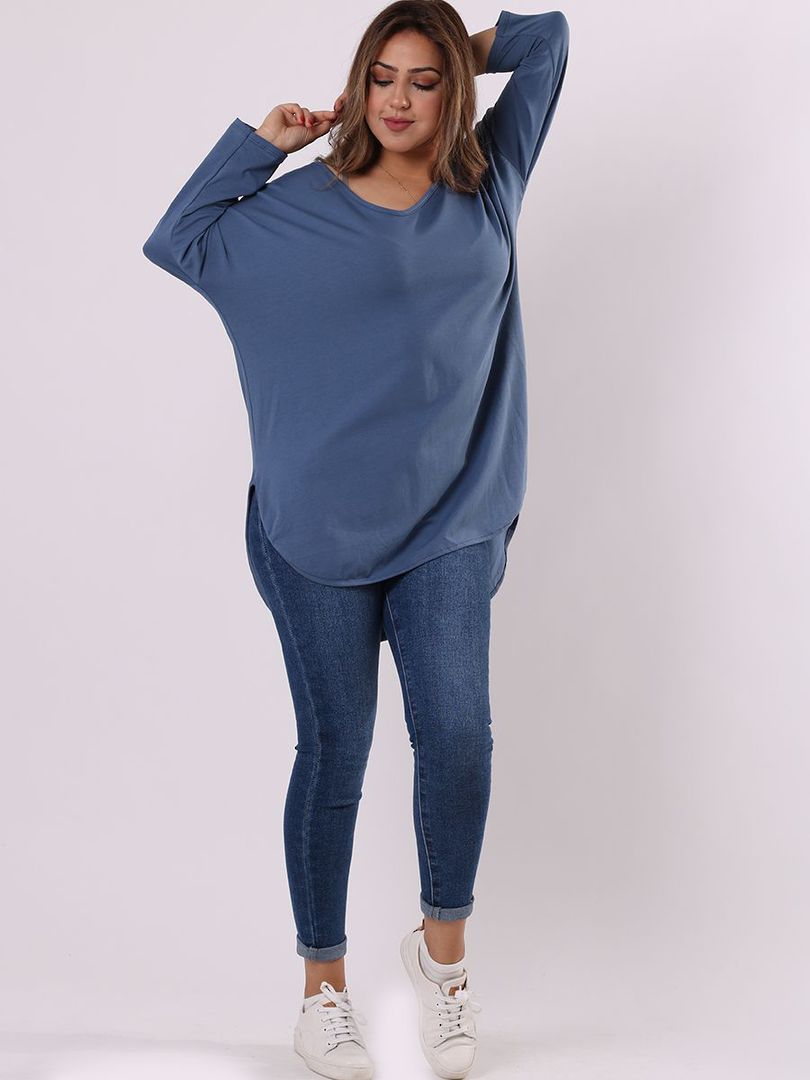 Amelia V Neck Top Denim image 0