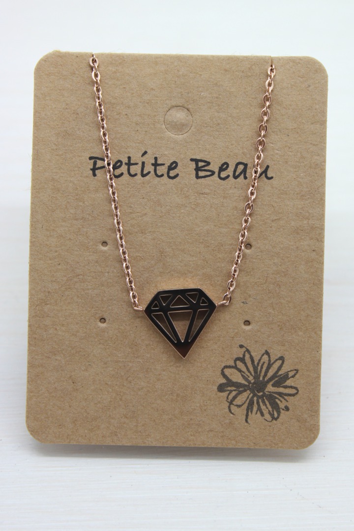 Petite Beau Stainless Steel Pyramid Necklace image 0