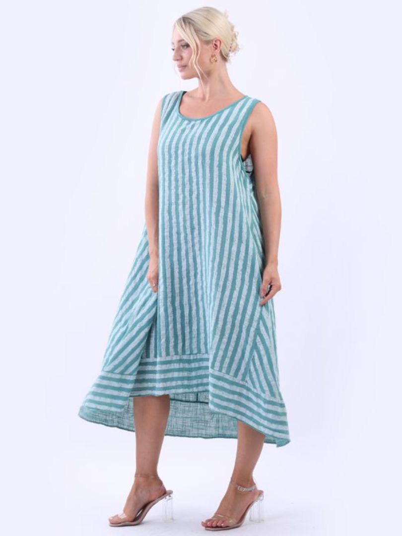 Gina Striped Dress Sage Green image 2