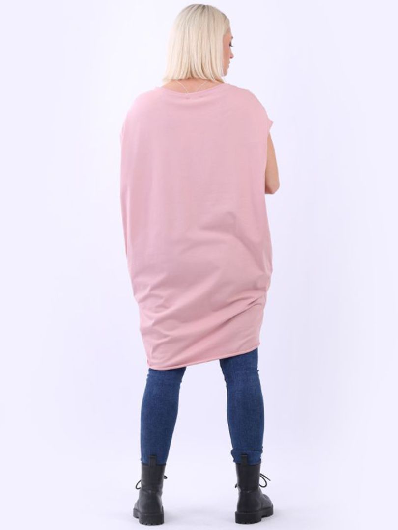 Greta Curve Back T Shirt Light Pink image 3