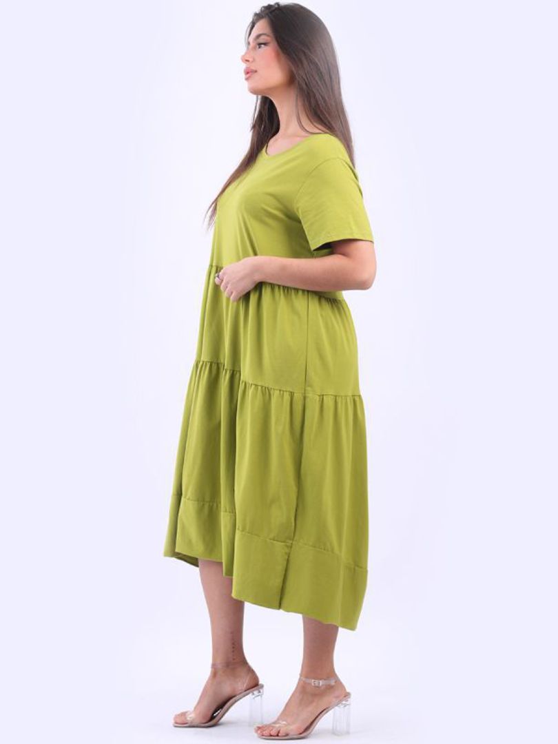 Matilda Tiered Dress Lime image 2