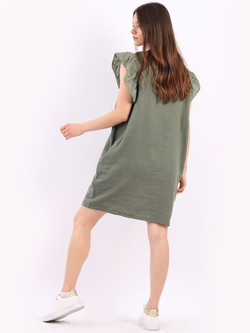 Izabella Cap Sleeve Dress Khaki image 1