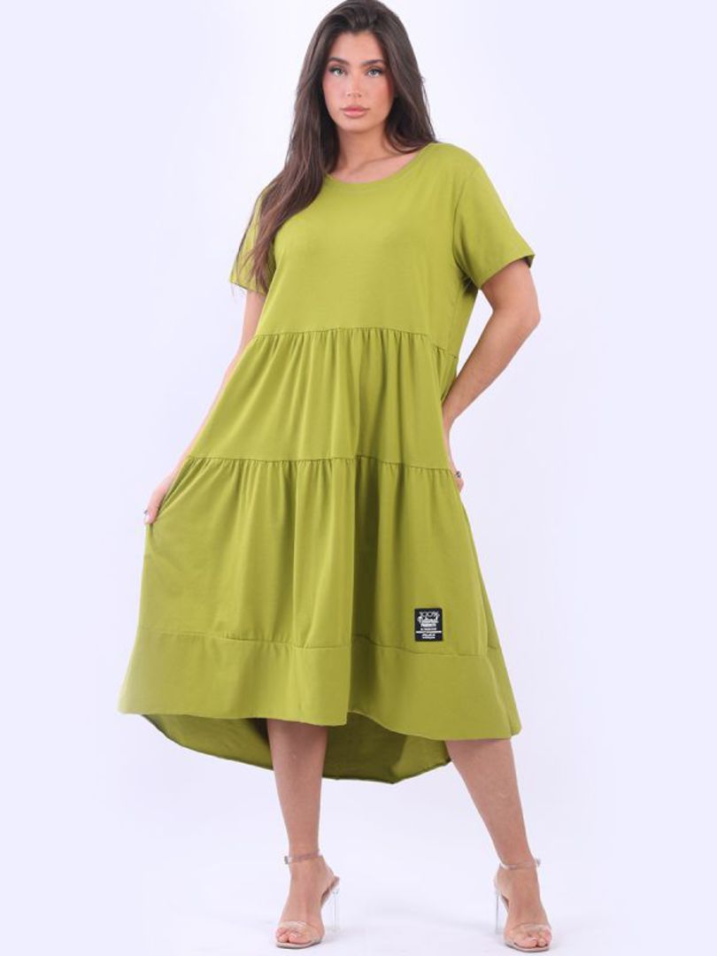 Matilda Tiered Dress Lime image 0