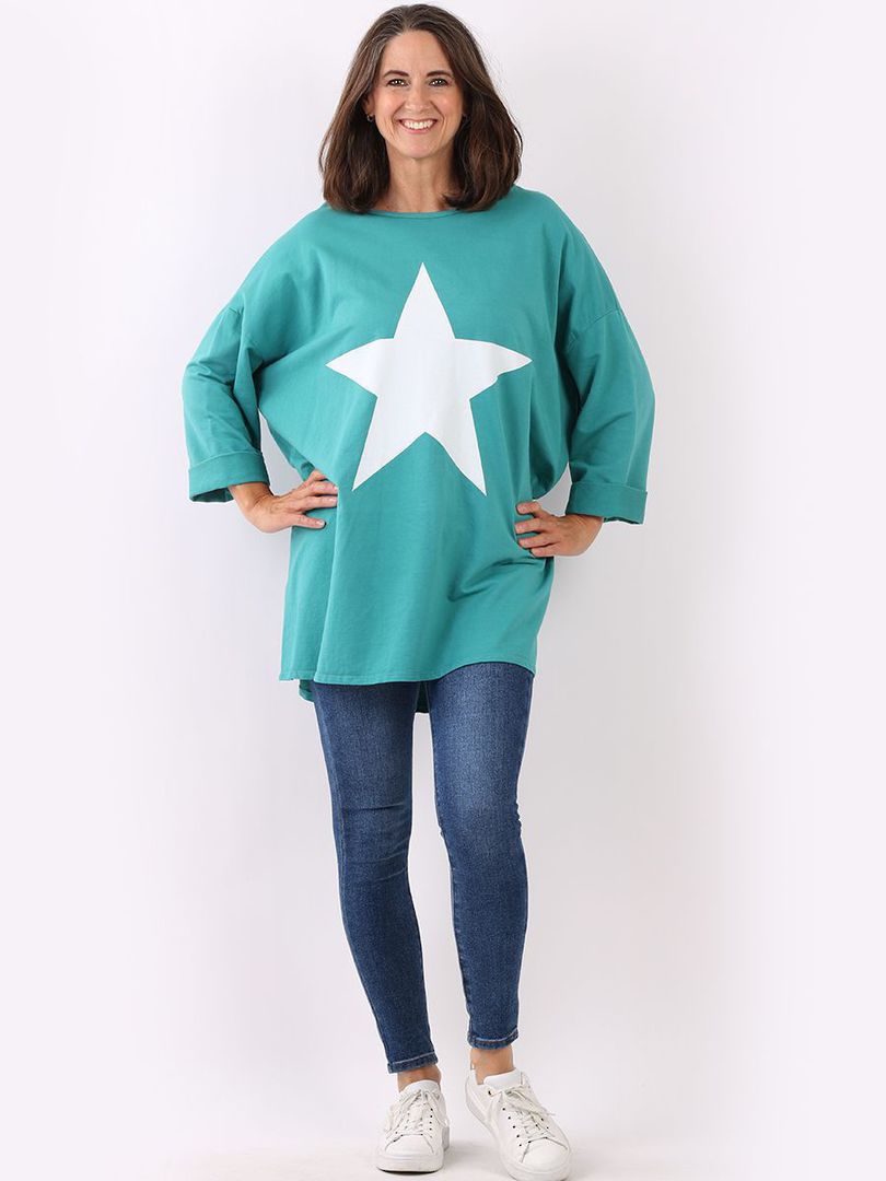 Zola Star Sweater Teal "Made in Italy" image 2