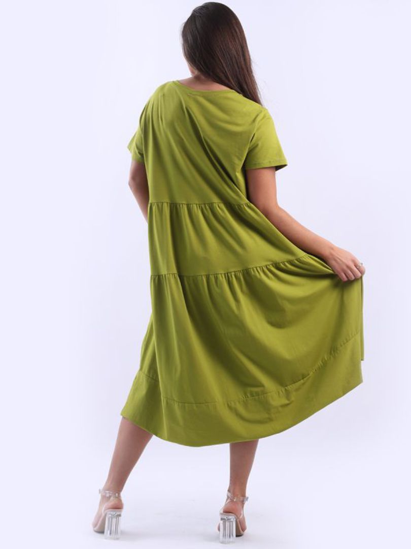 Matilda Tiered Dress Lime image 3