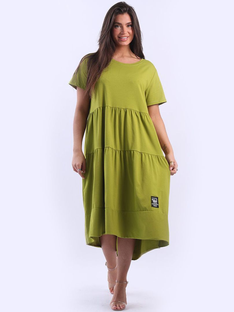 Matilda Tiered Dress Lime image 1