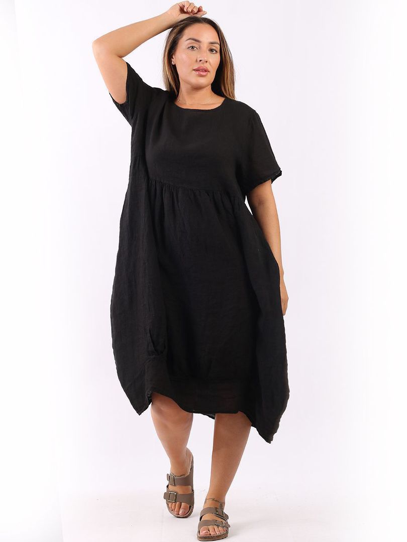 Mila Linen Dress Black image 1