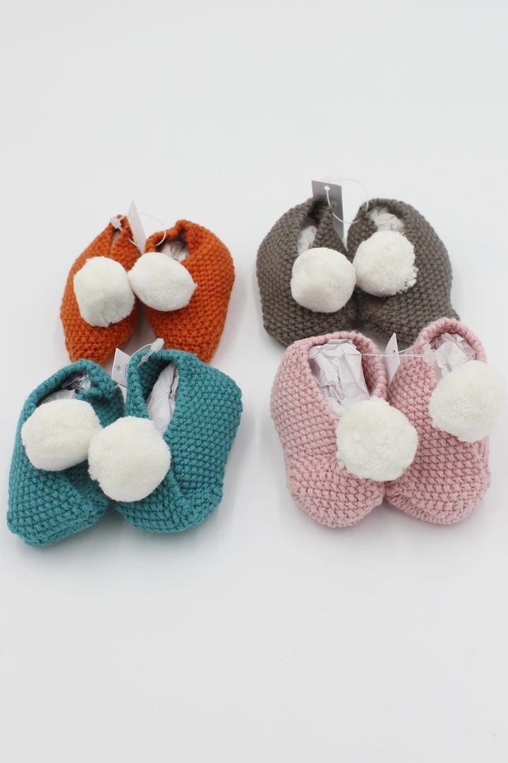 Baby Pompom Booties (4 Colours) image 0