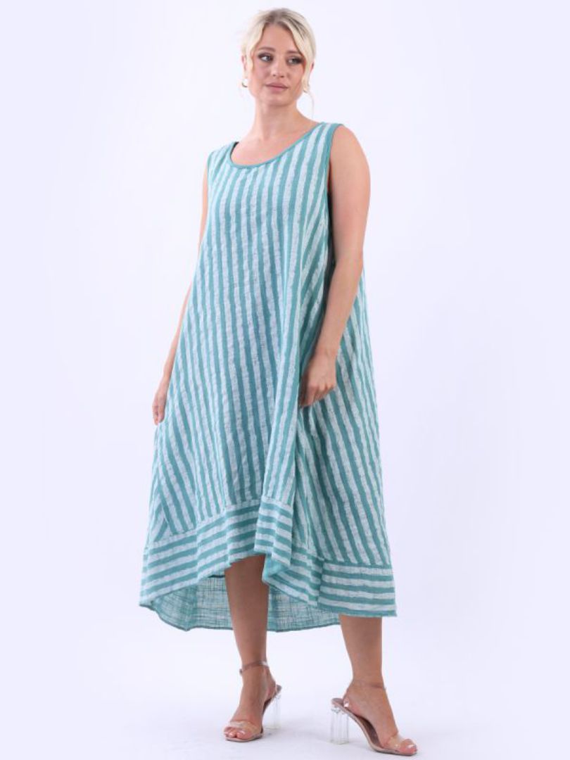 Gina Striped Dress Sage Green image 0