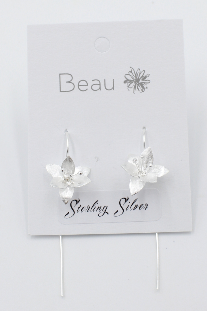 Sterling Silver Petal Drop Earrings image 1