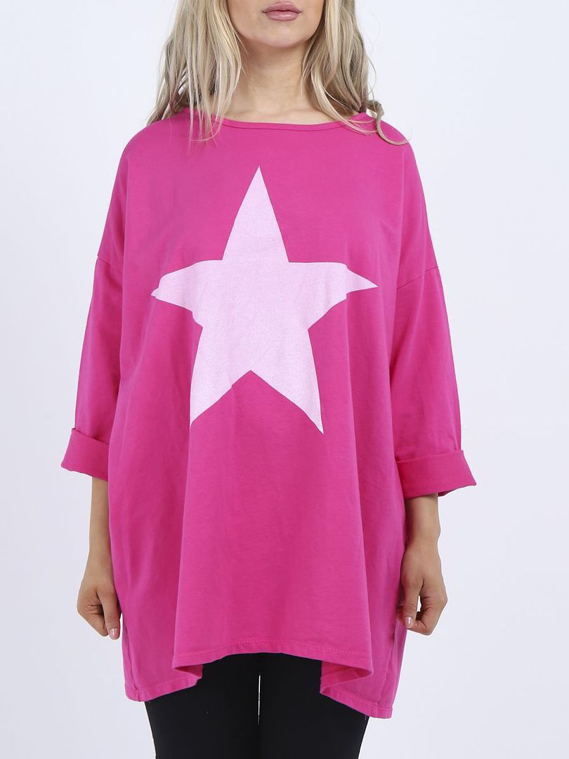 Zola Star Sweater Fuchsia "Made in Italy" image 2