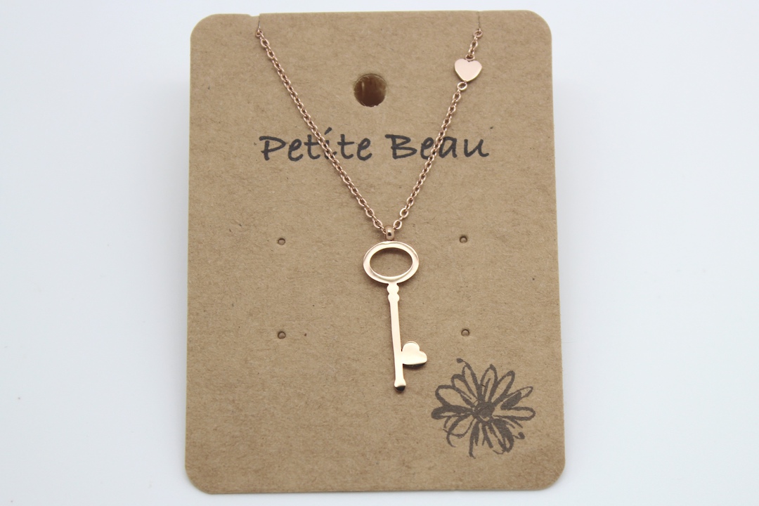 Petite Beau Stainless Steel Key Necklace image 1