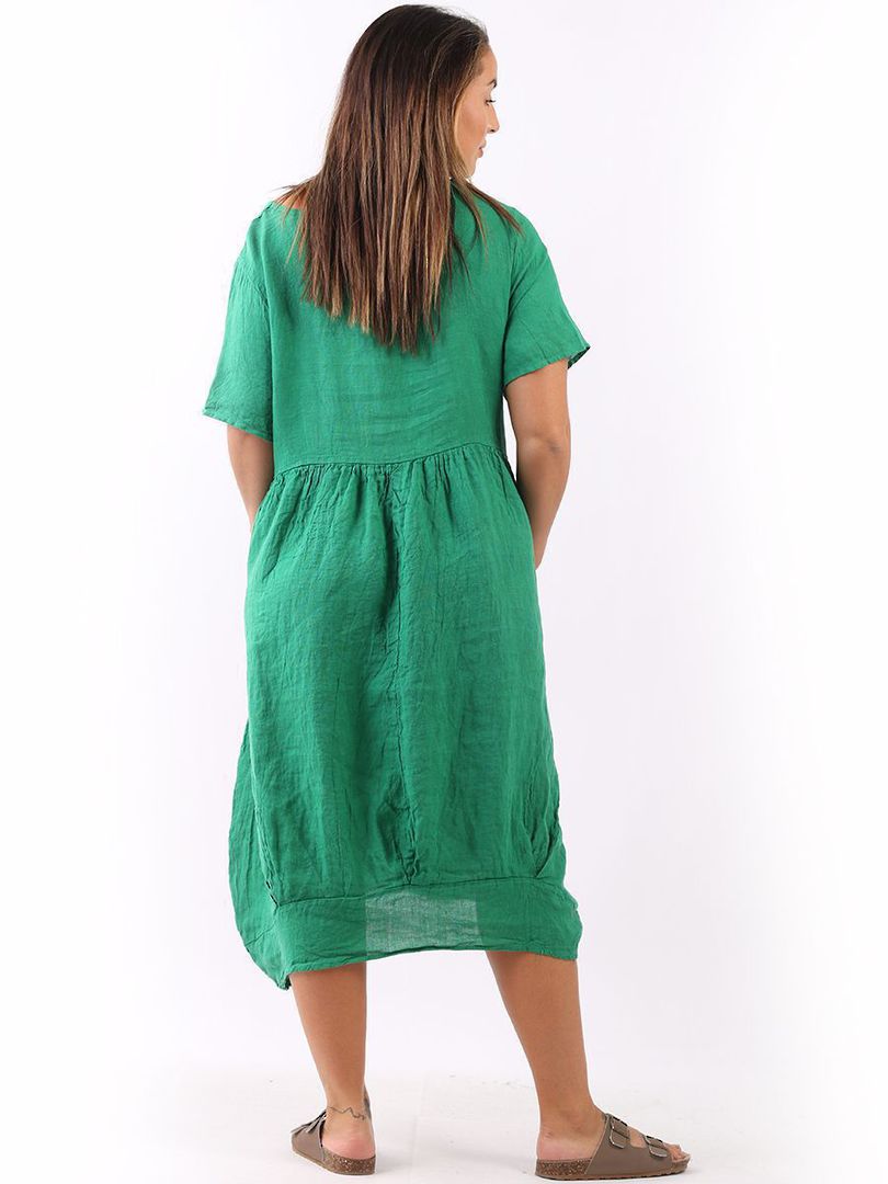 Mila Linen Dress Apple Green image 1