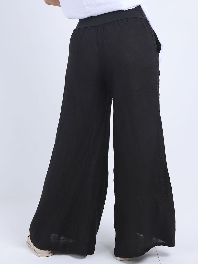 Roma Linen Trousers Black image 1