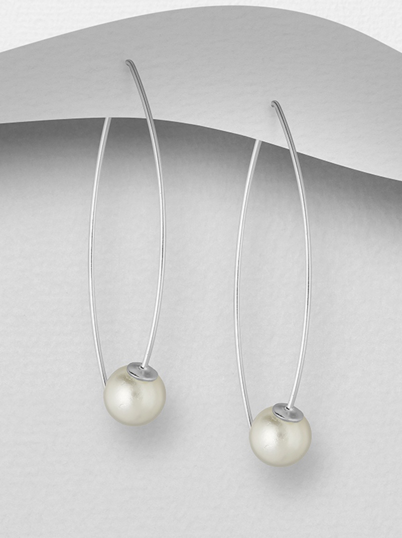 Sterling Silver Pearl Drop Earring image 0