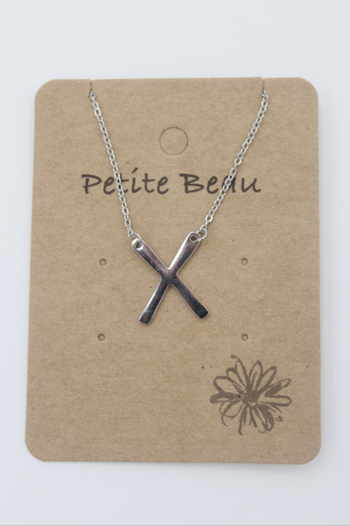 Petite Beau Stainless Steel Dimpled Silver Cross image 1