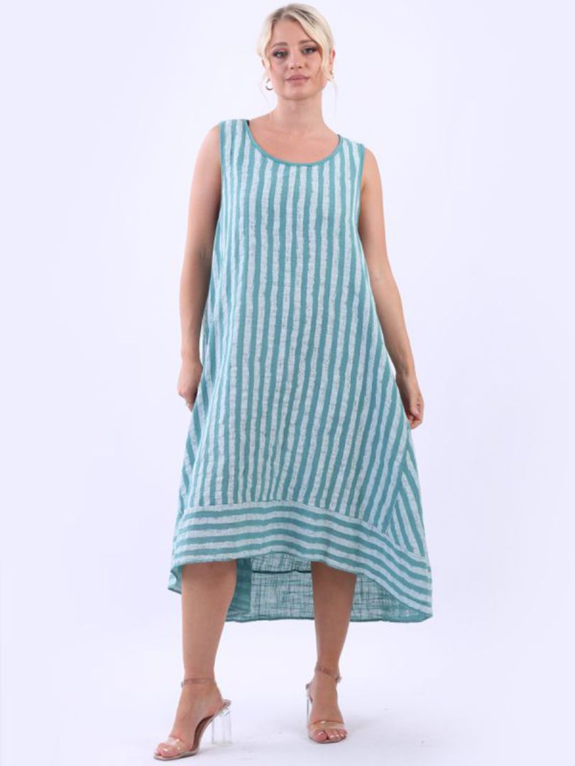 Gina Striped Dress Sage Green image 1