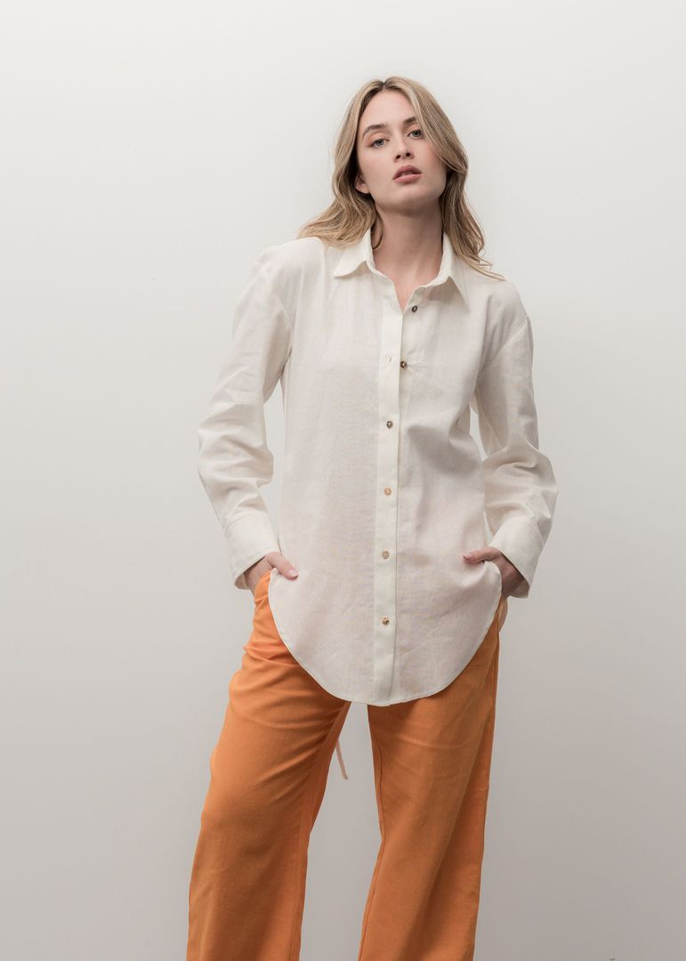 Kendall Linen Blend Shirt - Medium image 0