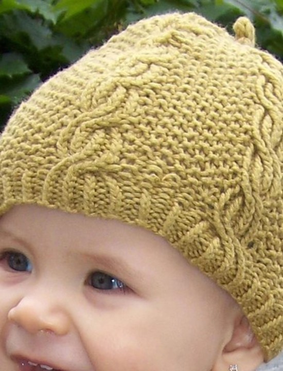 Cutie Twist Hat - Hemp Knitting Pattern - Childrens image 0