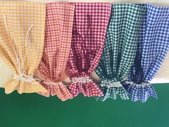 Set of Five Gingham Retro Inspired Draw String Bags - Poly/Cotton - Free Shipping in NZ image 2