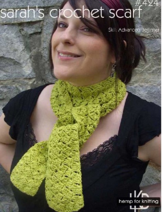 Sarah's Crochet Scarf -  Small Hemp  Knitting Project image 0