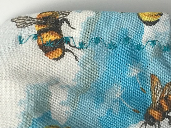 Bees with Clouds with White Polka Dots on Light Blue on Reverse Side - Reversible Limited Edition Face Mask image 5
