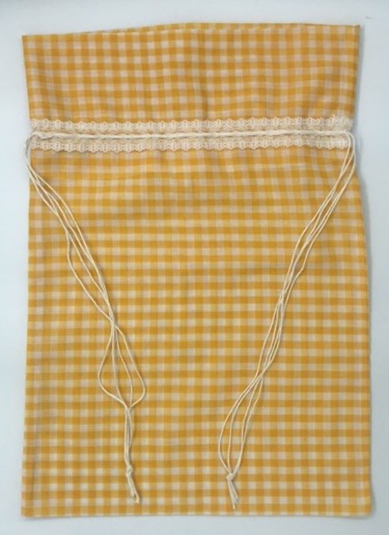 Yellow Gingham Retro Inspired Draw String Bag - Poly/Cotton image 1