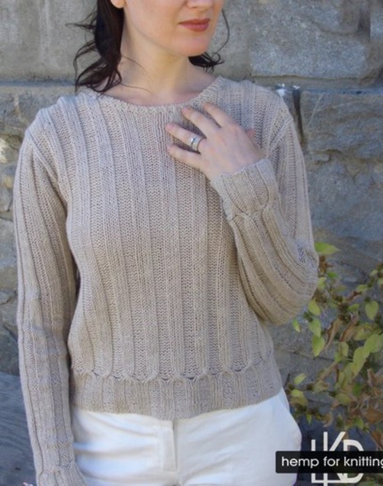 Cable Cross Pullover Hemp Knitting Pattern image 0