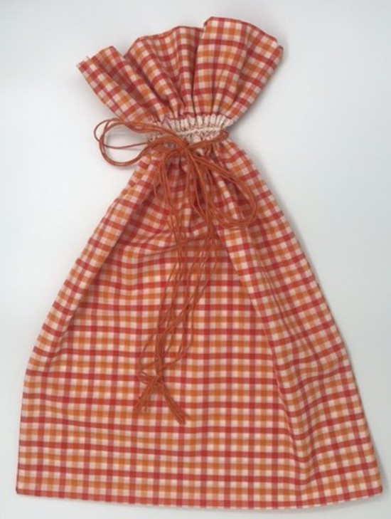 Orange and Red Gingham Retro Inspired Draw String Bag - Poly/Cotton image 0