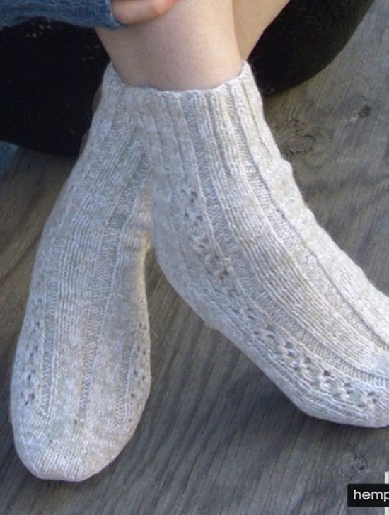 Kathy's Lace Hemp Socks -  Small Hemp and Cashmere Knitting Project image 0
