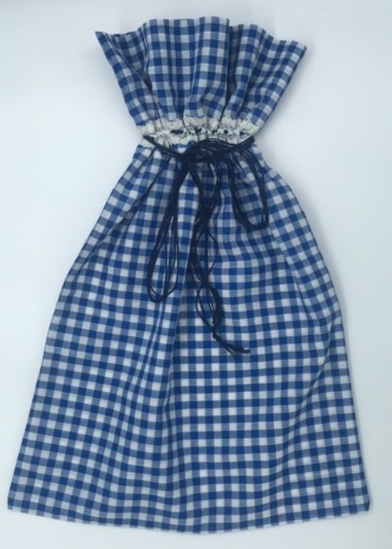 Blue Gingham Retro Inspired Draw String Bag - Poly/Cotton image 0