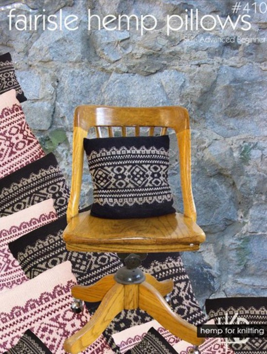 Fairisle Hemp Pillows - Small Hemp Knitting Project image 1