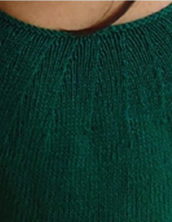 Shaped Neck Tee Hemp Knitting Pattern (Short or Long Sleeves) image 4