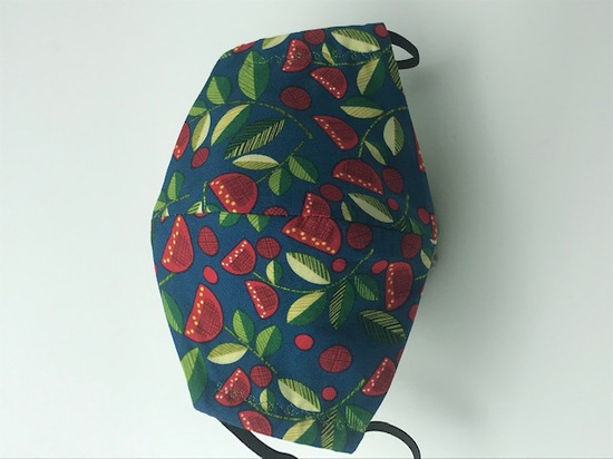 Forest Song - Puhutukawa with White Polka Dots on Lime on Reverse Side - Reversible Reusable Limited Edition Face Mask image 1