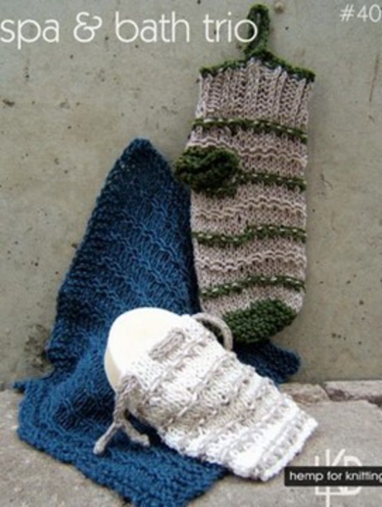 Spa and Bath Trio - Small Hemp Knitting Project image 0