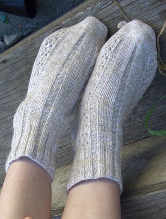 Kathy's Lace Hemp Socks -  Small Hemp and Cashmere Knitting Project image 1