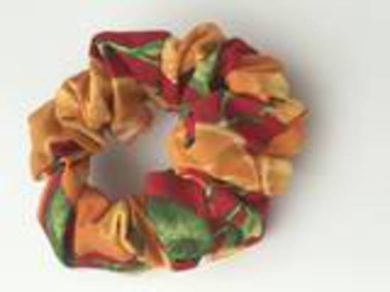 Oranges with Red Background Cotton Scrunchie image 0