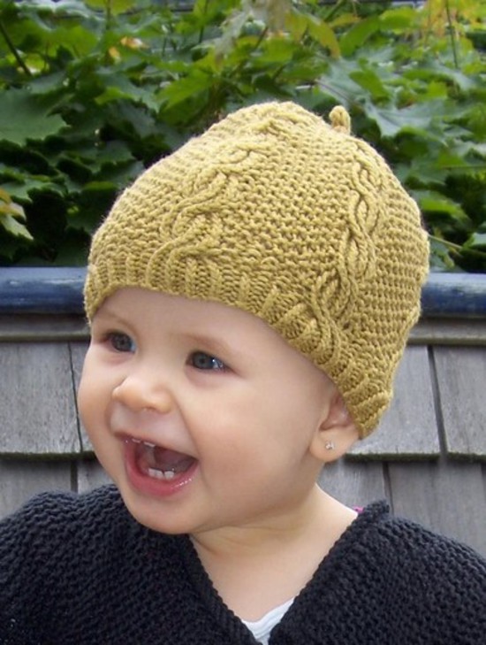 Cutie Twist Hat - Hemp Knitting Pattern - Childrens image 1