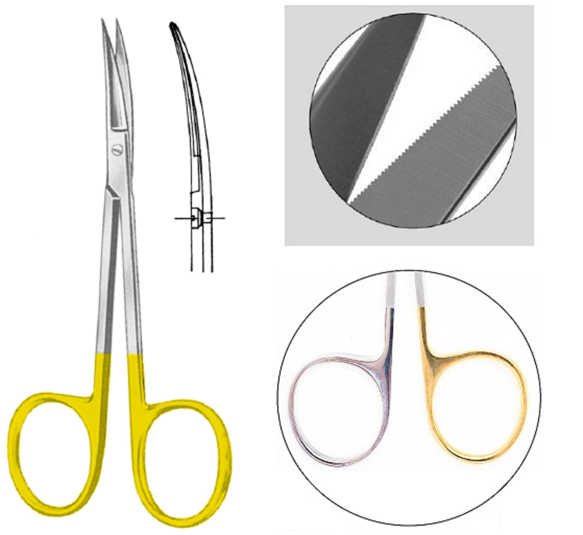 Iris Scissor TC 11.5cm Curved Dissecting Delicate Tissues Suture Trim  Scissors