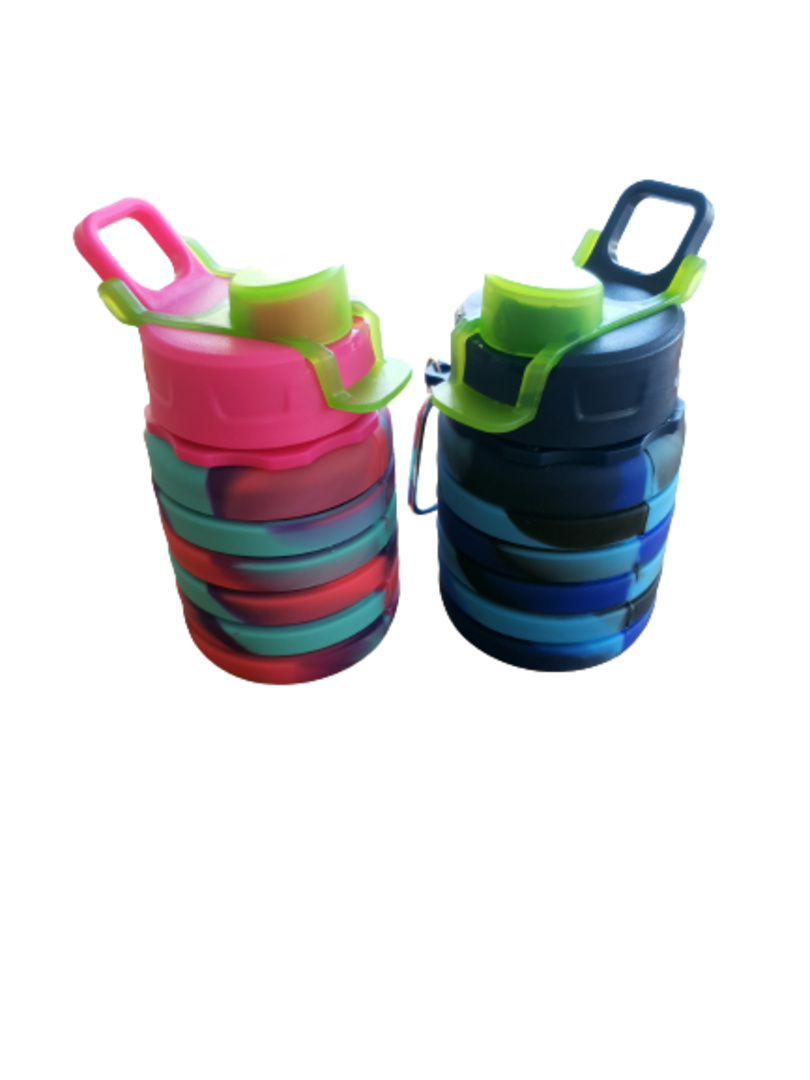 Silicone Collapsible Water Bottle – Reusable & Portable, BPA Free (Pink), 350ml