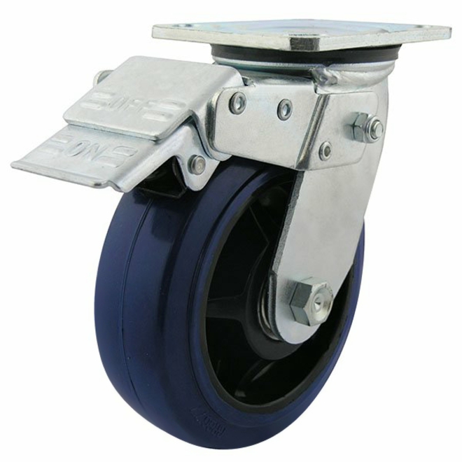 Swivel Lock Brake Castor with 150mm Rebound Rubber Wheel image 0
