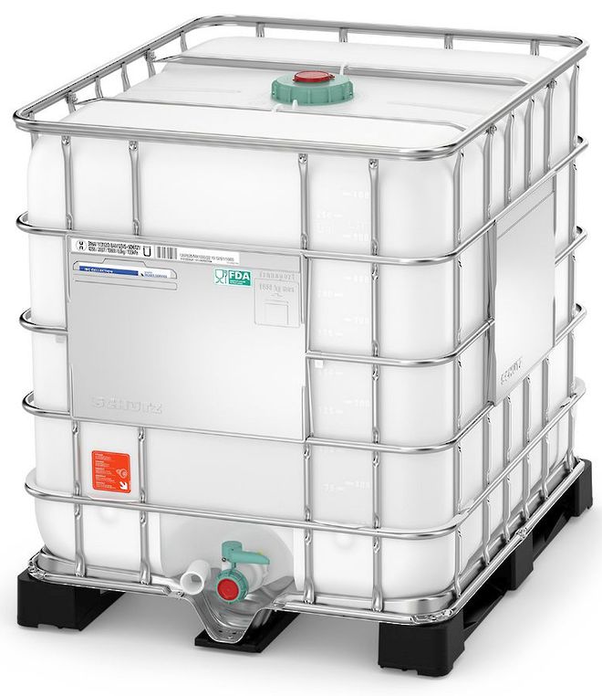 SCHUTZ FDA IBC 1000 Litre DN50 Outlet Plastic Pallet