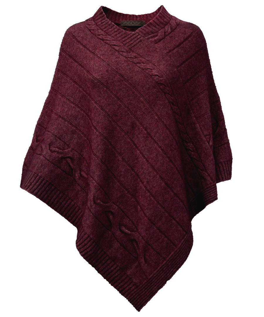 Possum Merino Cable Poncho - one size fits all image 4