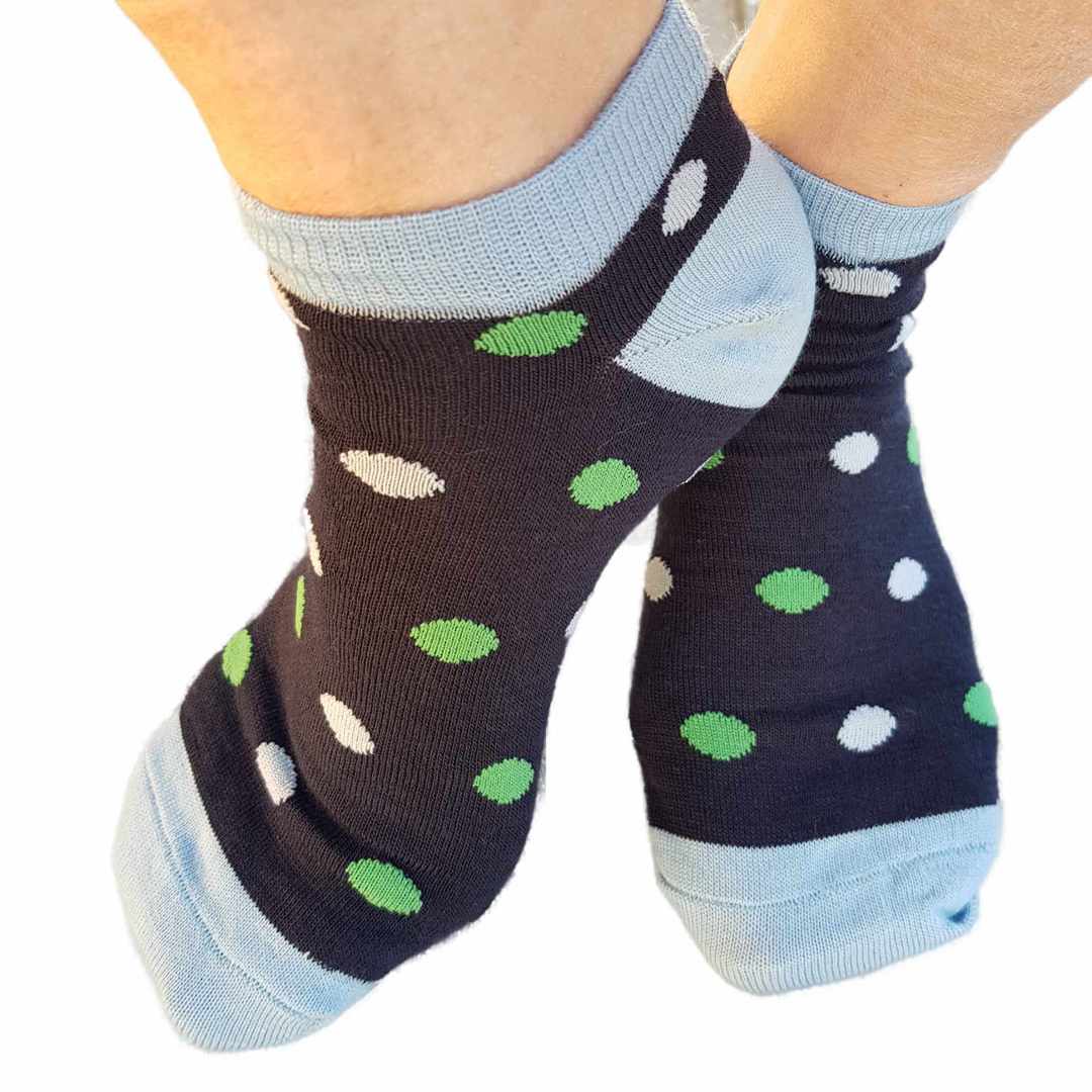 Merino Crop Socks with Dots - one size fits most image 2