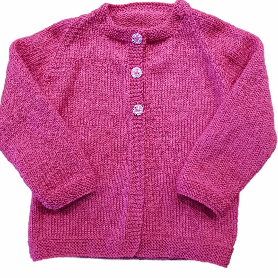 Bight Pink Cardigan with Flower Buttons - 4-6 years image 0