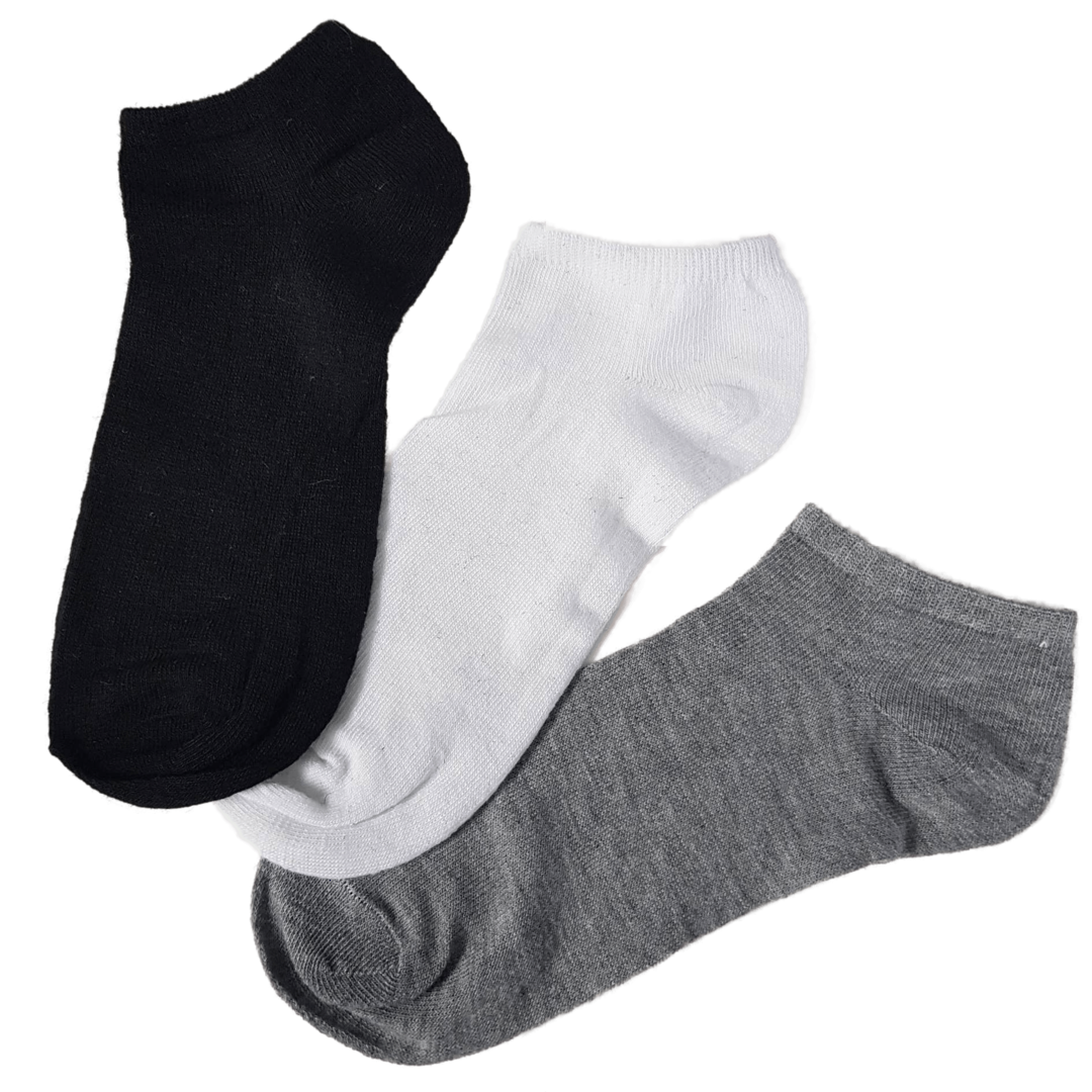 Low Cut Cotton Socks - One Size fits most- women's pack of 3 pairs image 0