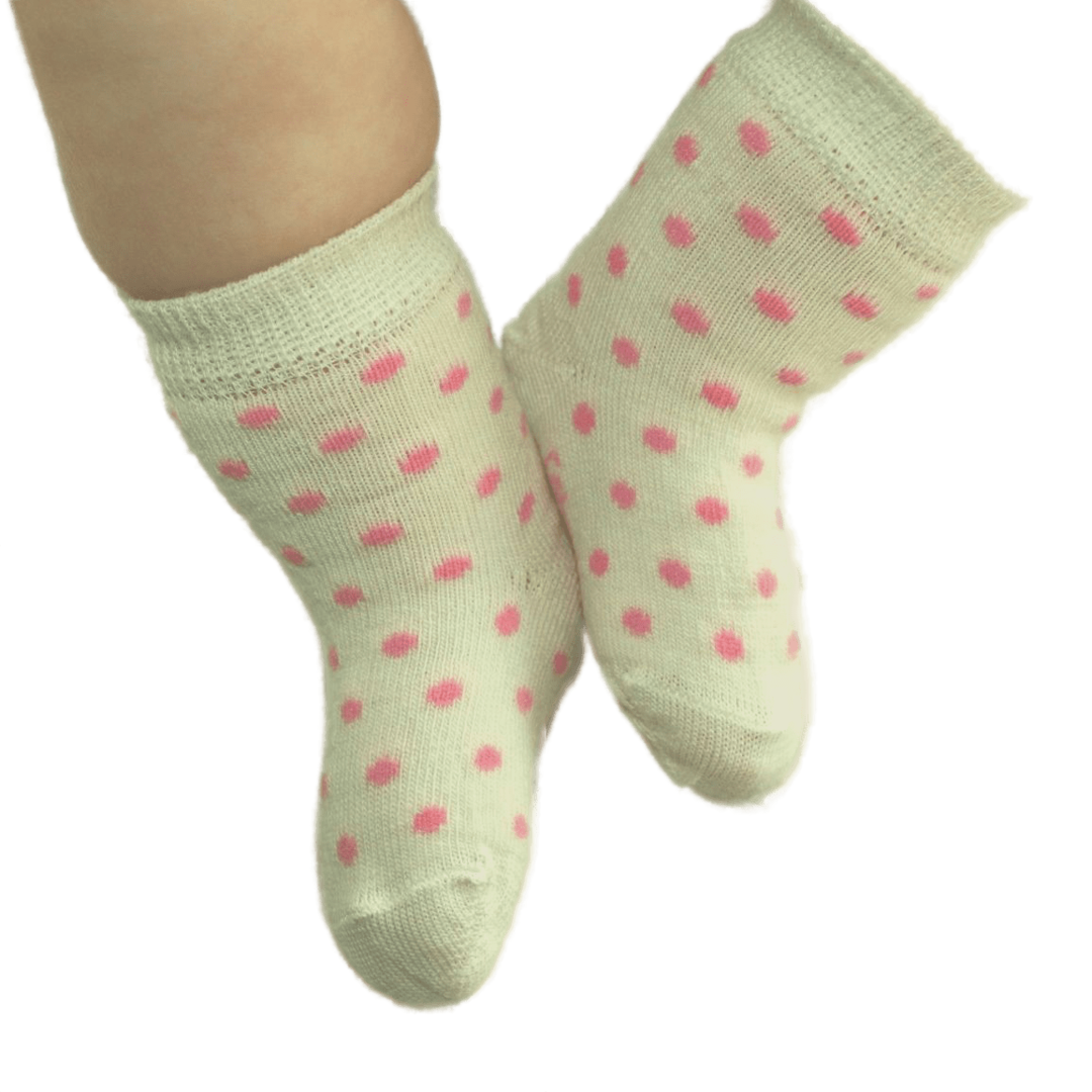Merino Dot Baby Socks - White Crew image 0