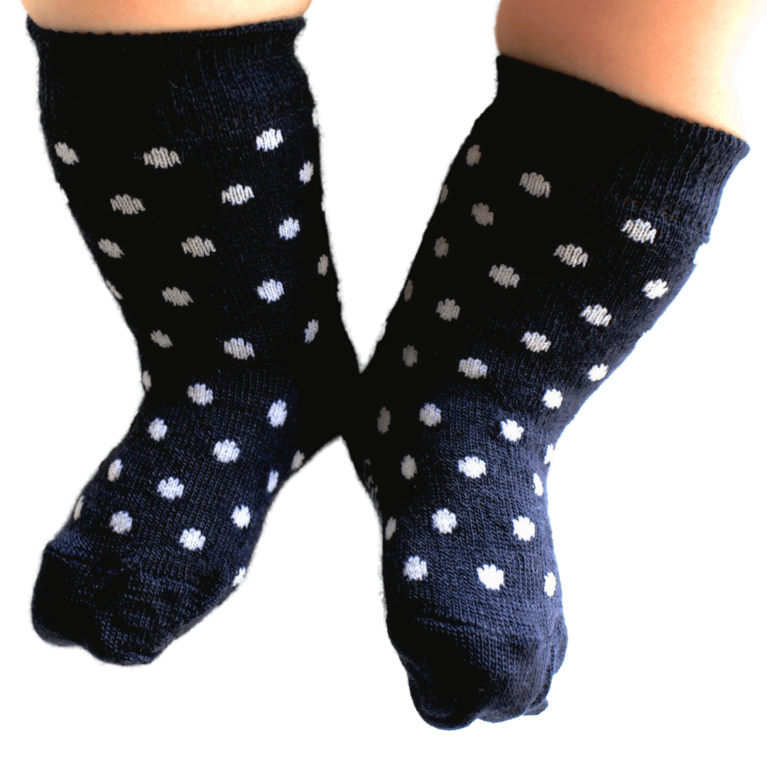 Merino Dot Baby Socks - Navy Crew image 0