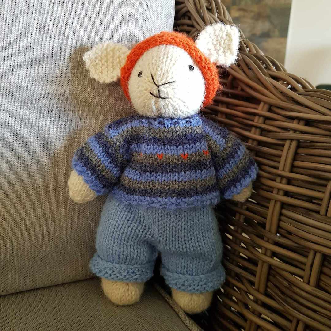 Wool Lamb Teddy - stripe jersey with orange hat image 0