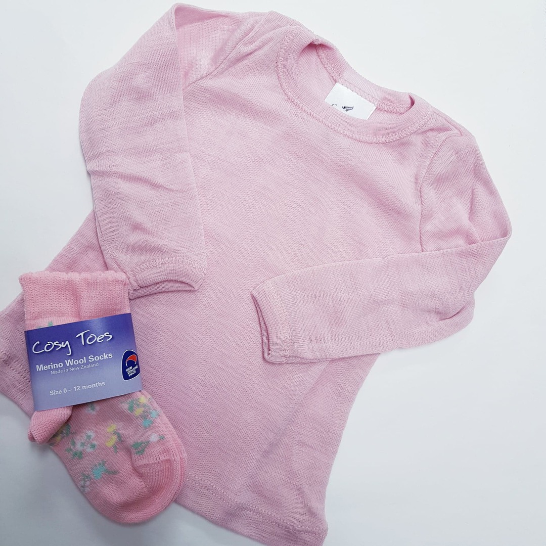 Merino Wool Baby Top with long sleeves
